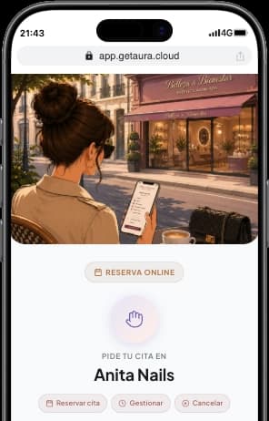 App de reservas Anita Nails en el móvil